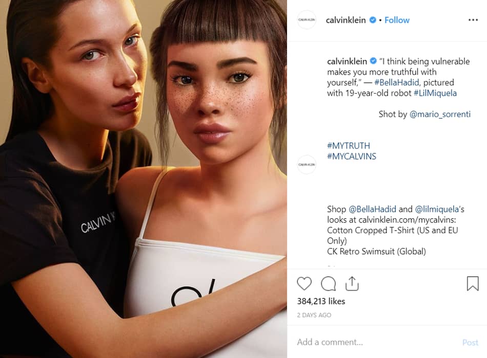 Calvin Klein Apologises For Advert Showing Bella Hadid Kissing  Computer-Generated Model - LADbible