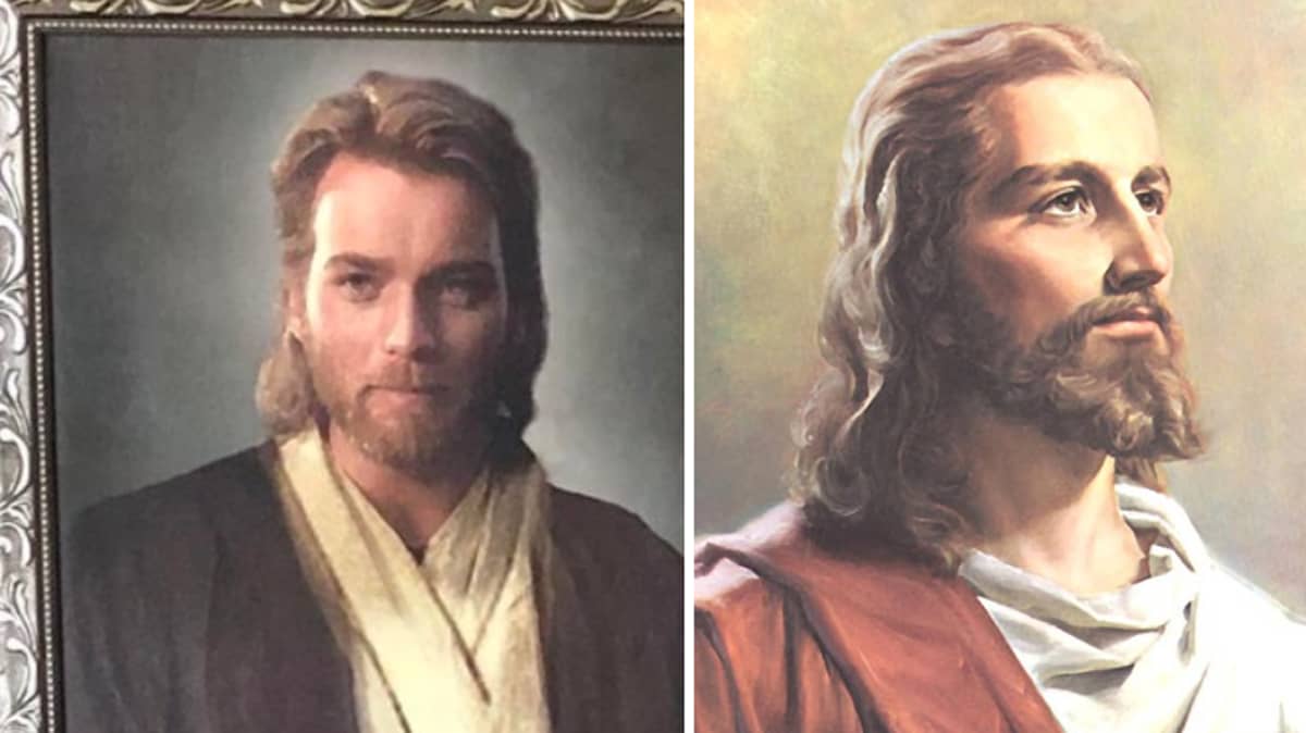 Son Pranks Religious Mum With Ewan McGregor 'Jesus Picture' .