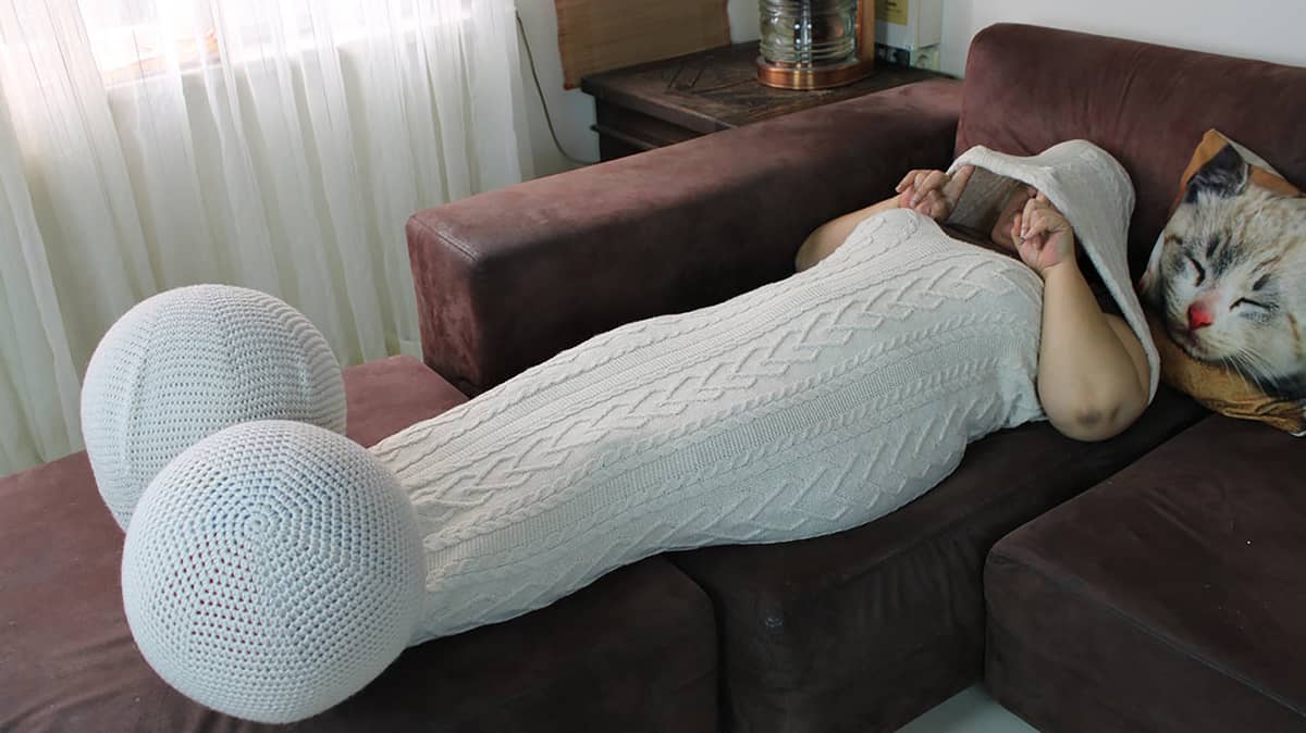 You can get a crocheted penis blanket on Etsy.