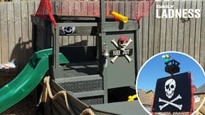 ​Parents Create Incredible Pirate Ship In Back Garden For Under £25