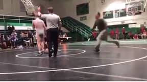 Dad Tackles Son's Wrestling Opponent To The Floor After 'Illegal' Move