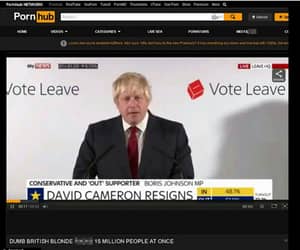 Prankster Lad Uploads Boris Johnson's Brexit Victory Speech To PornHub