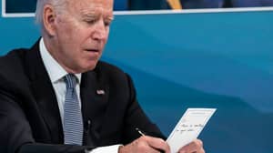 Joe Biden Alerted To Having 'Something On Your Chin' In Aide's Note