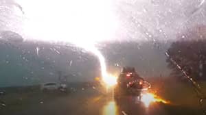 Lightning Strikes Car Carrying Family Of Five