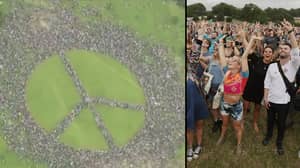 Glastonbury Crowd Form World's Biggest Ever Human Peace Sign