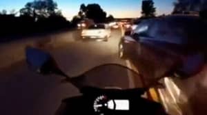 People Divided Over Car Changing Lanes Smashing Into Motorbike