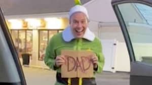 Man Dresses As Buddy The Elf To Meet Dad For First Time