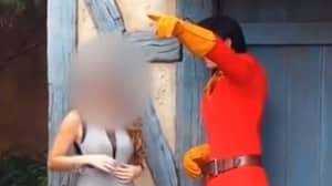 Disneyland Gaston Breaks Character After Woman Touches Him