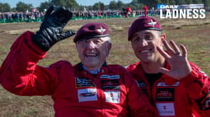 War Veteran, 97, Parachutes Over Dutch City 75 Years After World War Two Operation