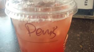 Starbucks Customer Stunned To Find 'Penis' Written On Cup Instead Of 'Danny'