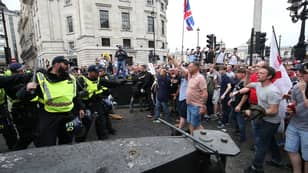 Protestors Clash With Police At Tommy Robinson Rally In London 