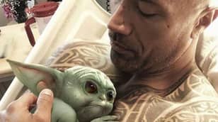 The Rock Snuggles With Baby Yoda And Trolls Kevin Hart In The Process