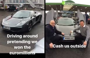 Two Lads Convince Everyone They Won The Lottery By Driving Around In A Sports Car