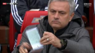 Jose Mourinho Spotted Making Psychic Note At Manchester United vs. Liverpool