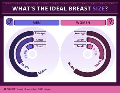 Height by bra average size Average Breast