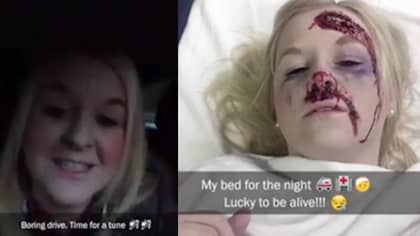 Woman 'Snapchats Own Car Crash' In Shocking New Campaign For Safer Driving 