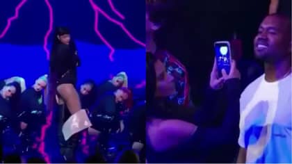 ​Kim Kardashian Catches Kanye Gawping At Rihanna On Stage In Viral Clip