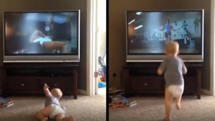 Baby Watches Rocky And Thinks He's The Next Sylvester Stallone