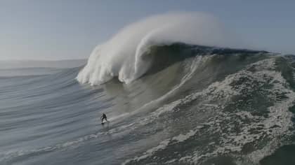 Surfer Is Engulfed By Huge Wave After Coming Off His Board