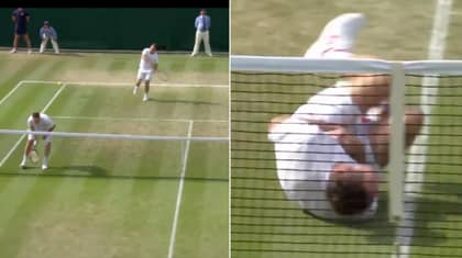 Tennis Player Rolls Around Like Neymar After Being Hit By Ball During Match