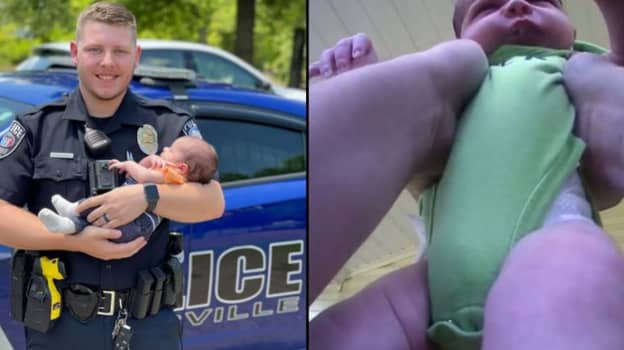Rookie Cop Heroically Saves Baby From Choking In Bodycam Footage