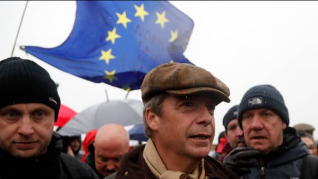 Around 200 People Showed Up To Set Off On Nigel Farage's Brexit March