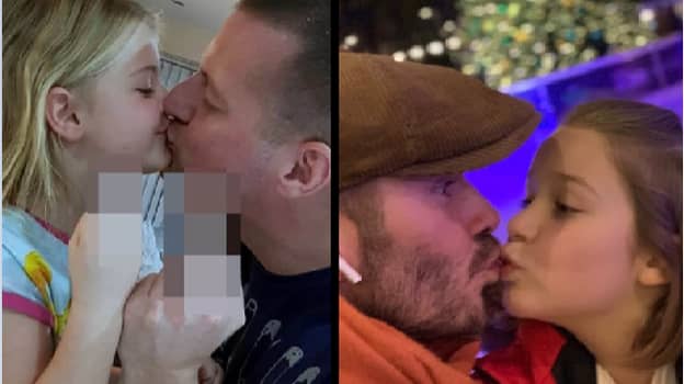 Dad Goes Viral After Sharing Controversial Photo Kissing Daughter