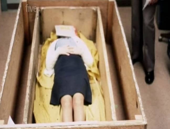 Sometimes Colleen was placed in this wooden box. Credit: Five