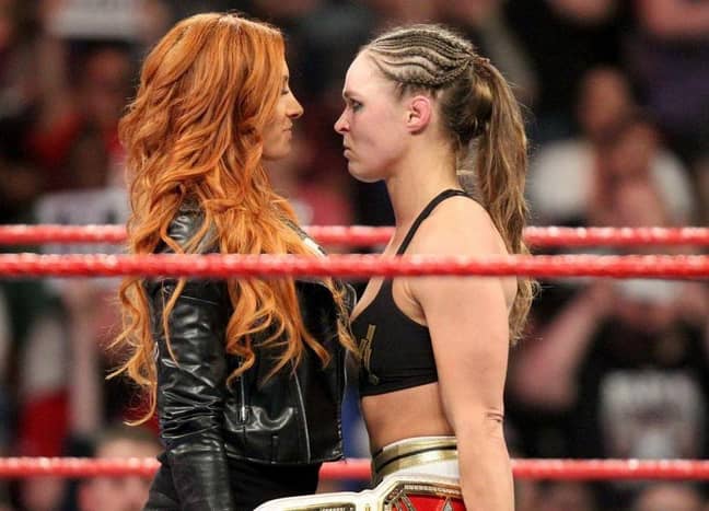 Becky Lynch and Ronda Rousey. Credit: WWE