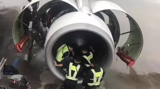 The aftermath of a coin being tossed into an engine. Credit: Weibo