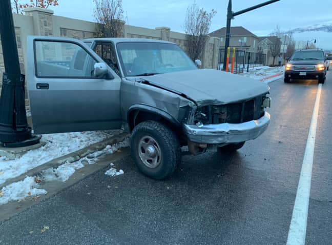 A teen crashed her car in the US after attempting the 'Bird Box Challenge' while driving. Credit: Layton Police Department