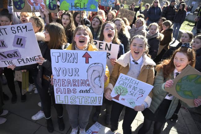Pupils from schools across the world have come together to take part in 'youth strikes' over climate change. Credit: PA