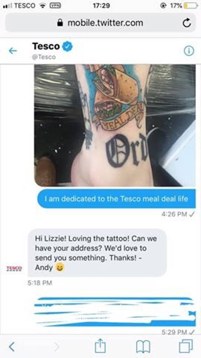 Tesco was very impressed with her commitment to their lunch selection. Credit: LADbible