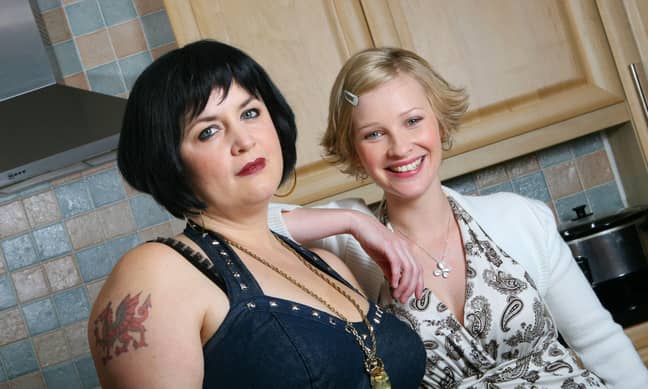 Joanna with fellow Gavin &amp; Stacey star Ruth Jones. Credit: Collection Christophel/Alamy Stock Photo