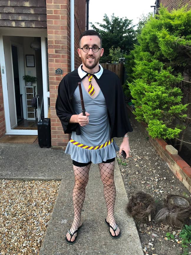 The group also dressed Liam up as Harry Potter. Credit: LADbible