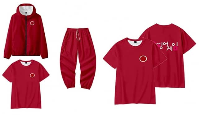 Squid Game red tracksuit on Amazon. (Credit: Amazon)