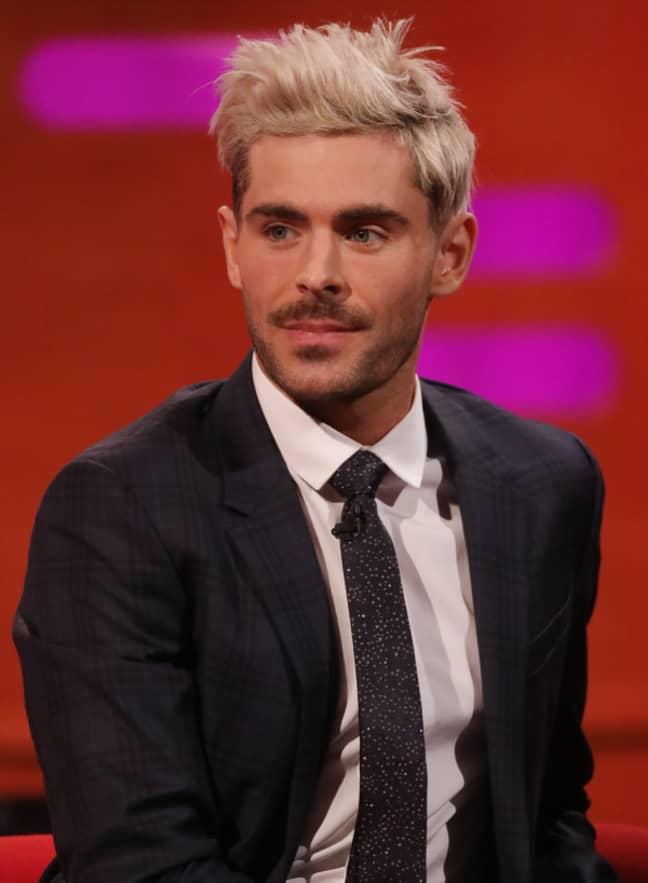 Zac Efron on The Graham Norton Show, rocking his new bleached hair. Credit: PA