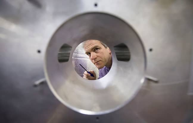 A model of the LIGO detector at Glasgow University. Credit: PA