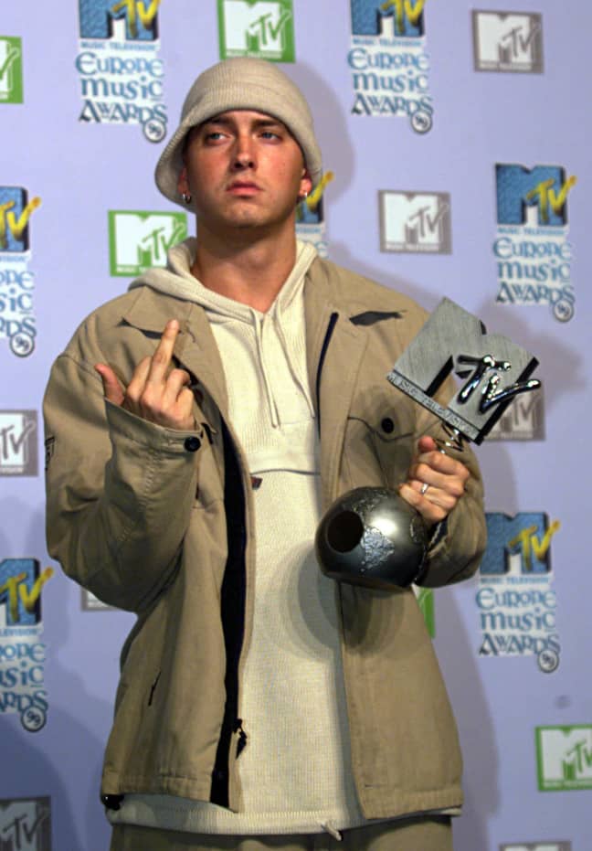 Eminem also won the Best Hip Hop Act award at the 1999 MTV Europe Music Awards. Credit: PA