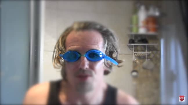 Goggles full of urine, why not? Credit: YouTube