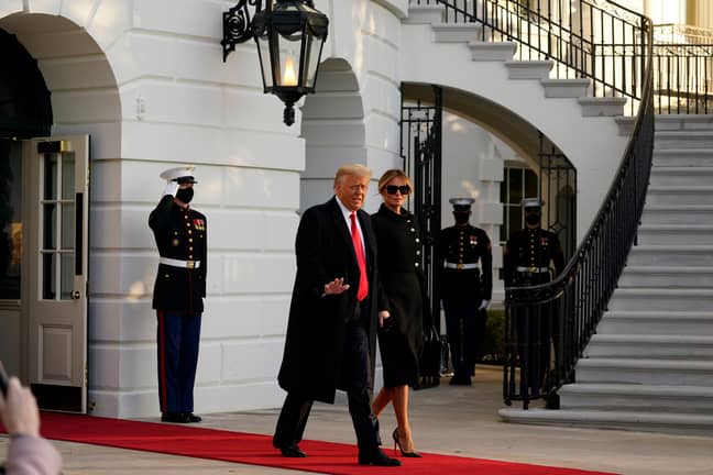 Trump leaving the White House for the final time. Credit: PA