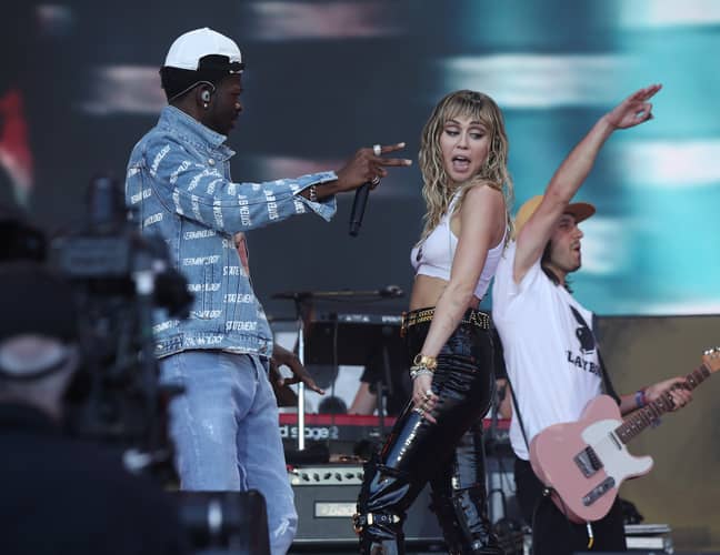 Lil Nas X performed with Miley Cyrus at Glastonbury. Credit: PA