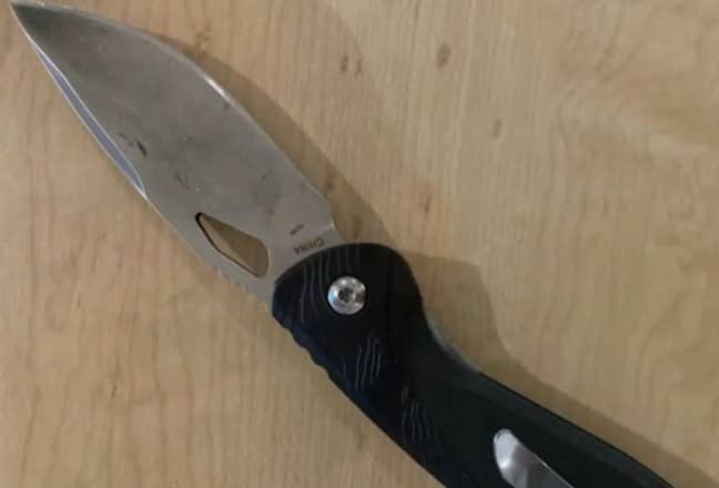 The knife he used to defend himself against the bear. Credit: CBC