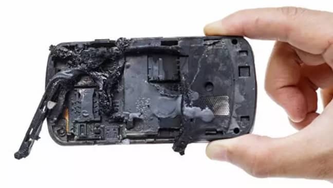 The damage caused to the phone. Credit: East2West News