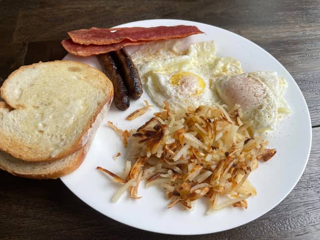 The so-called 'full American breakfast'. Credit: Reddit
