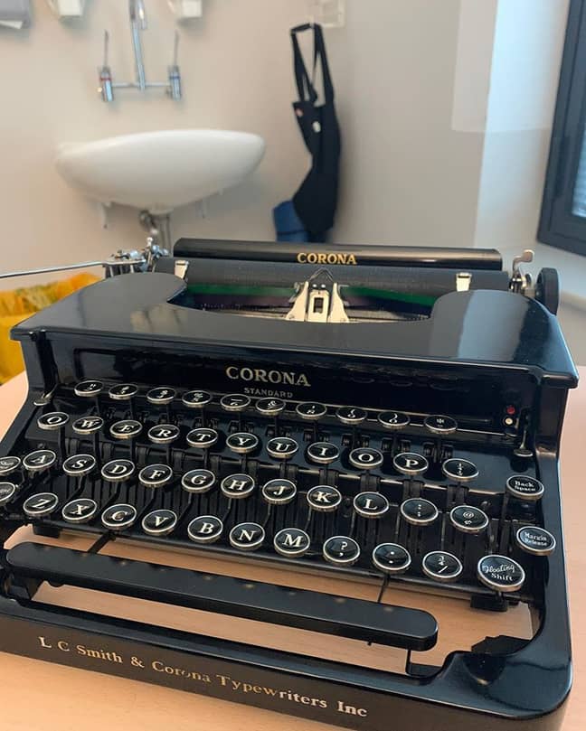 Here's the typewriter that Hanks sent the youngster. Credit: Instagram