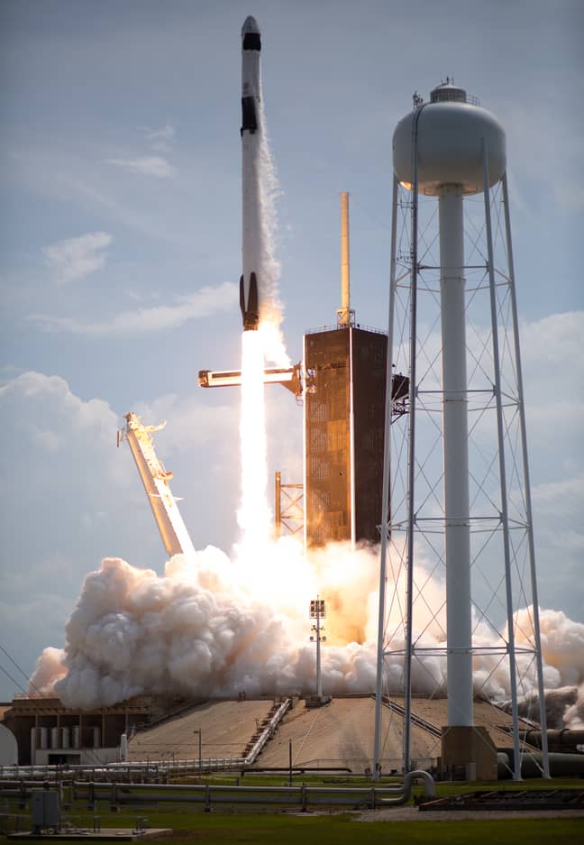 The SpaceX shuttle managed to launch on the second attempt. Credit: PA