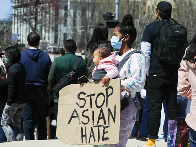 People have been demonstrating to demand an end to anti-Asian hate. Credit: PA