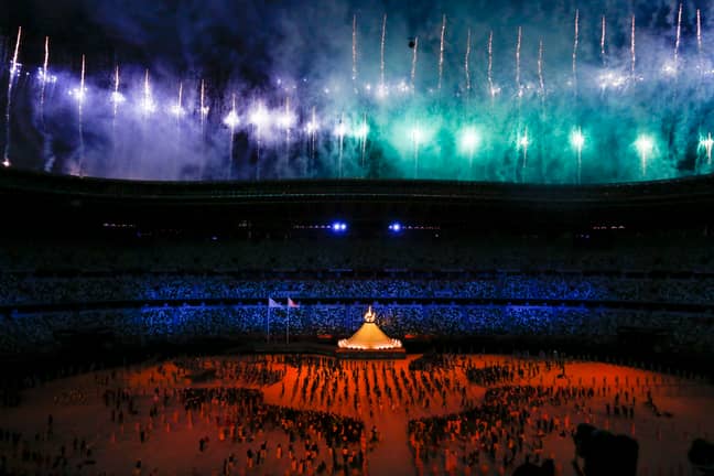 Fewer than 1,000 people were in the stadium for the opening ceremony. Credit: PA