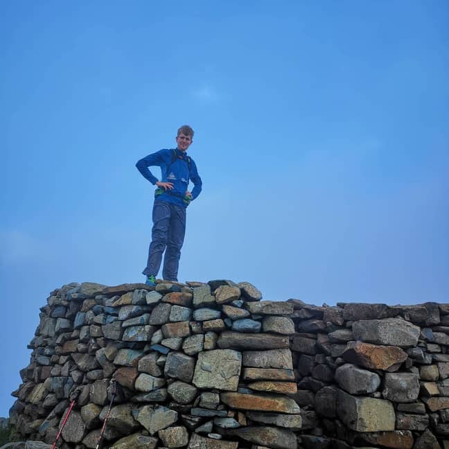 Alex at the top of Scafell Pike in the Lake District. Credit: Alex Staniforth